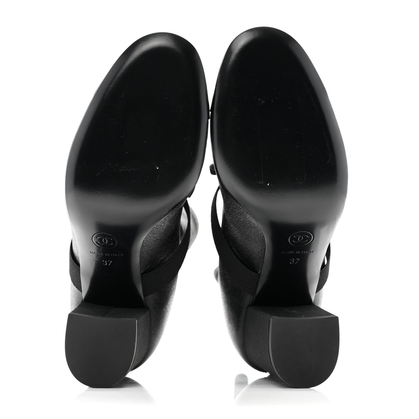 Stretch Iridescent Lambskin Patent Pearl CC Bow Cap Toe Short Boots 37 Black