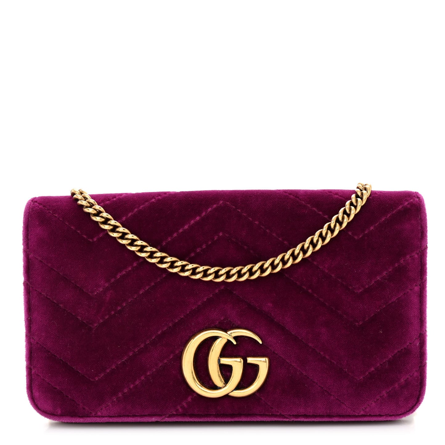 Velvet Matelasse GG Marmont Mini Bag Fuchsia Violet Cyclamen