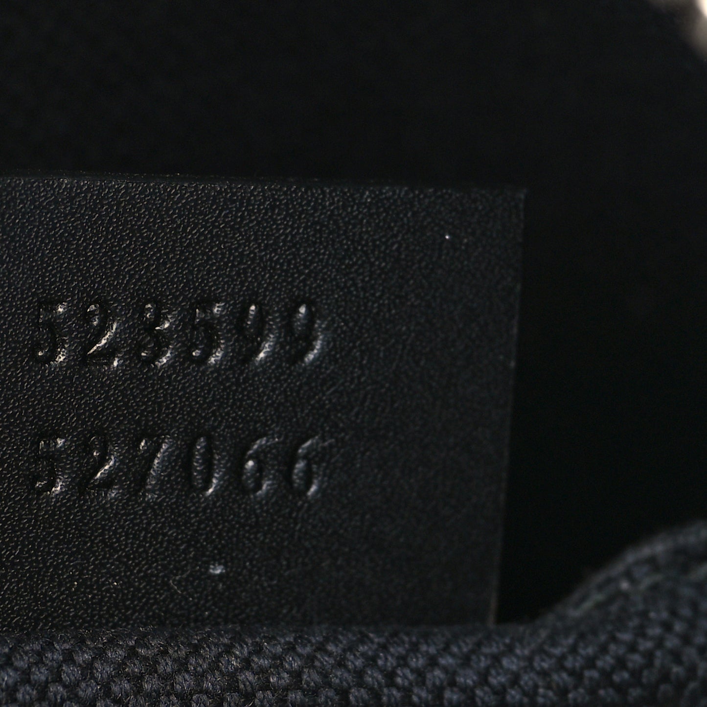 GG Supreme Monogram Web Small Flat Messenger Bag Black Grey
