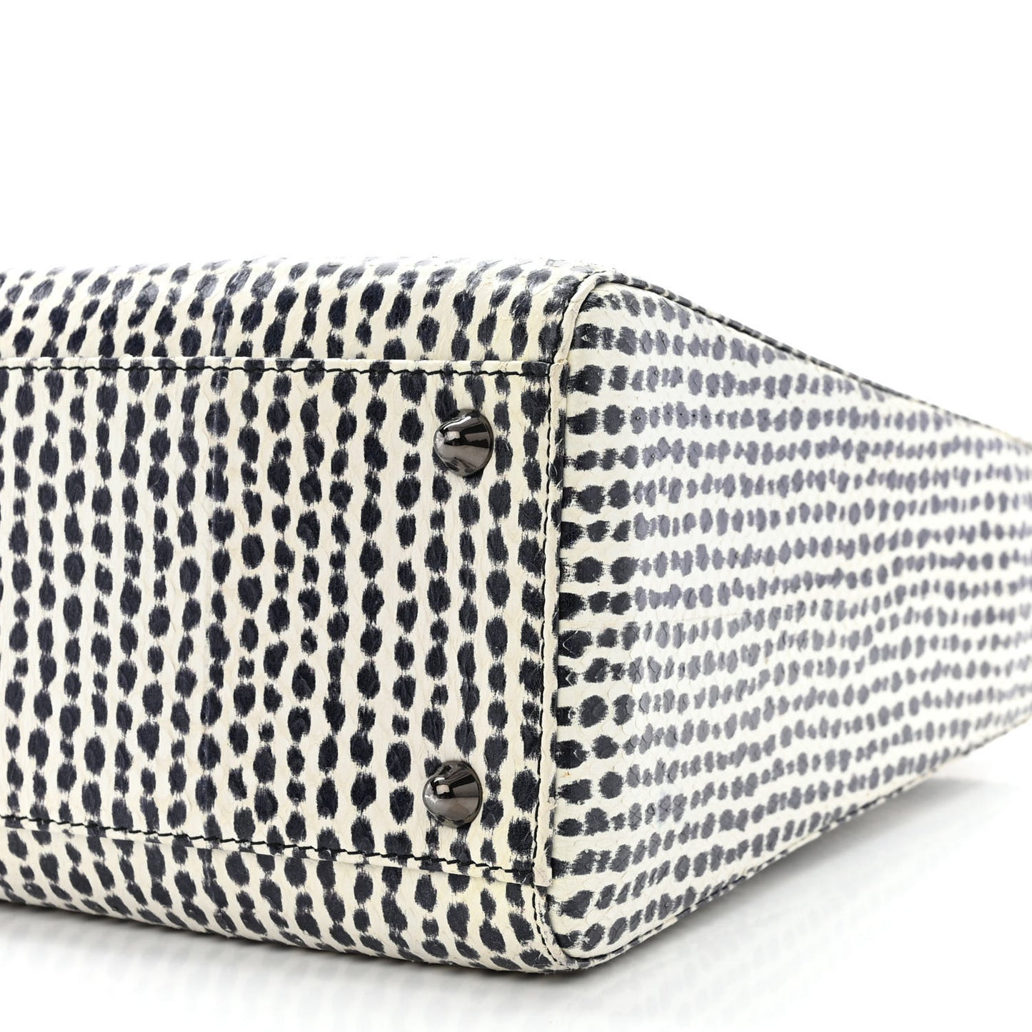 Snakeskin Large Lady Dior Black White