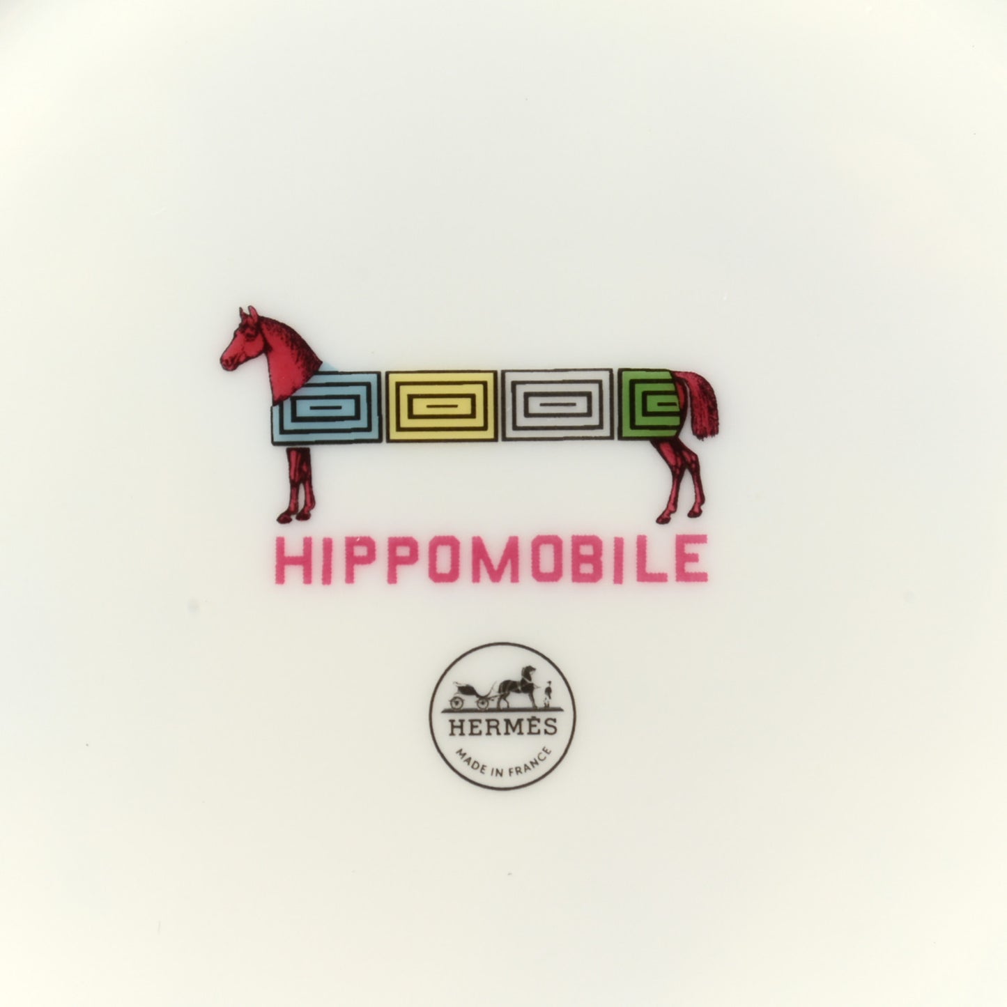 Porcelain Hippomobile Dessert Plate Set of 2