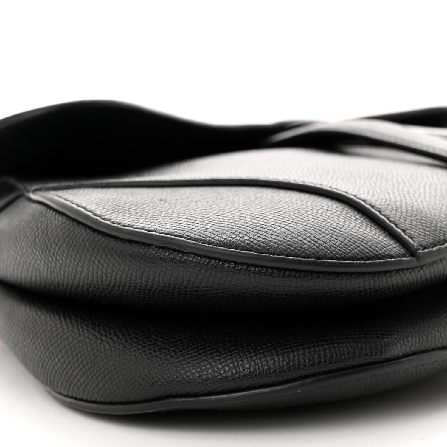 Christian Dior Grained Calfskin Saddle Bag Black 9 of 15
