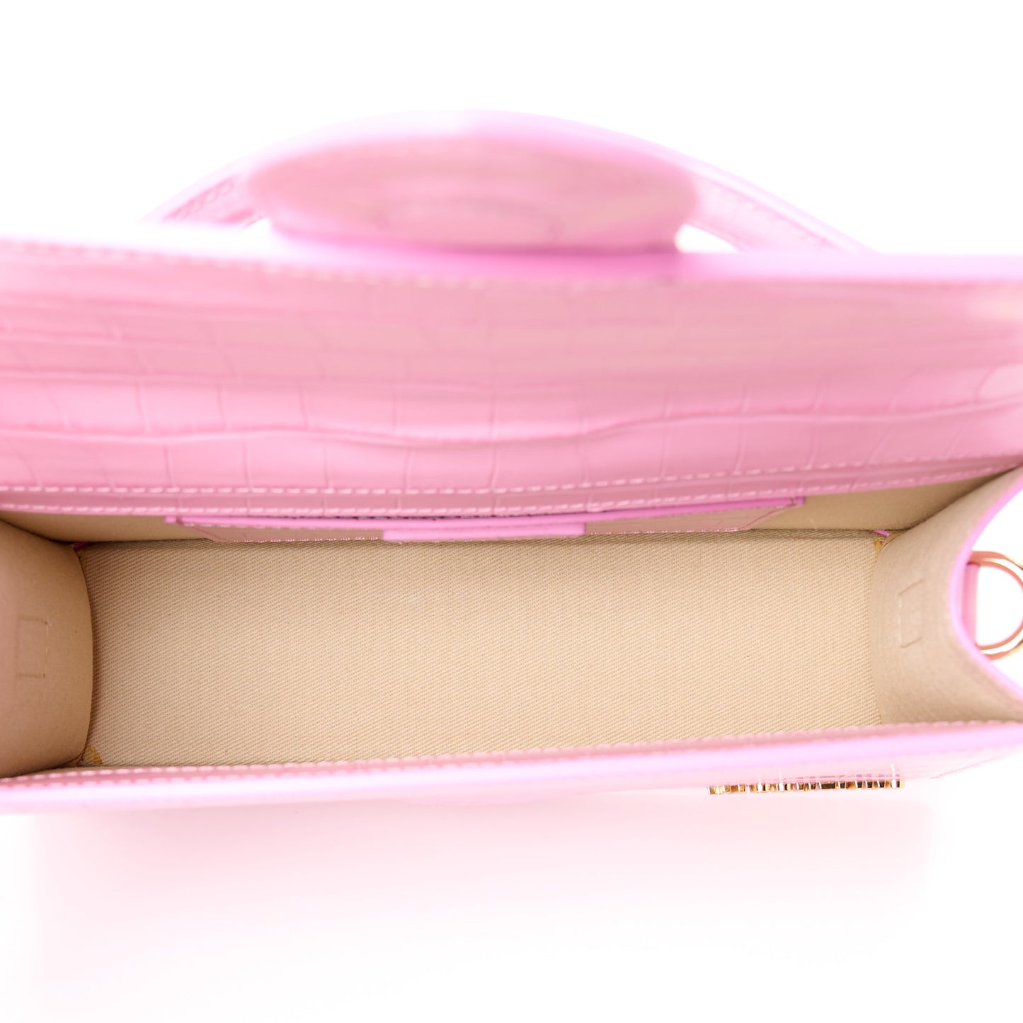 Calfskin Crocodile Embossed Le Grand Bambino Pink