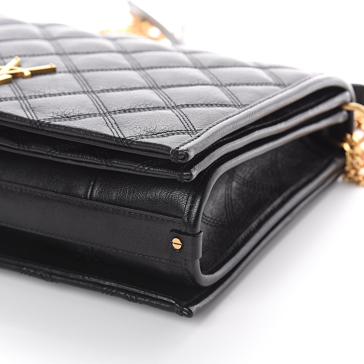Saint Laurent Lambskin Quilted Small Becky Chain Bag Black 7 of 7