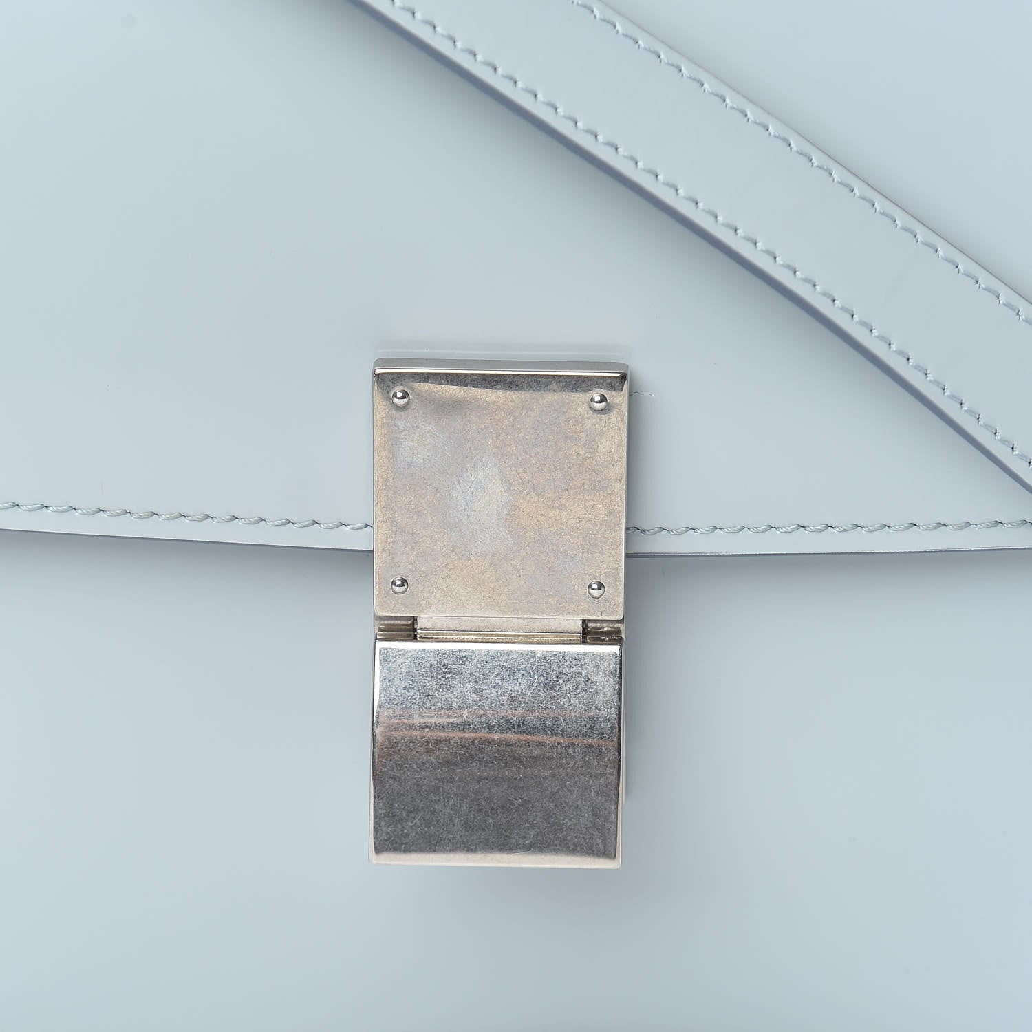 Celine Spazzolato Calfskin Medium Classic Box Flap Bag Glacier 10 of 10