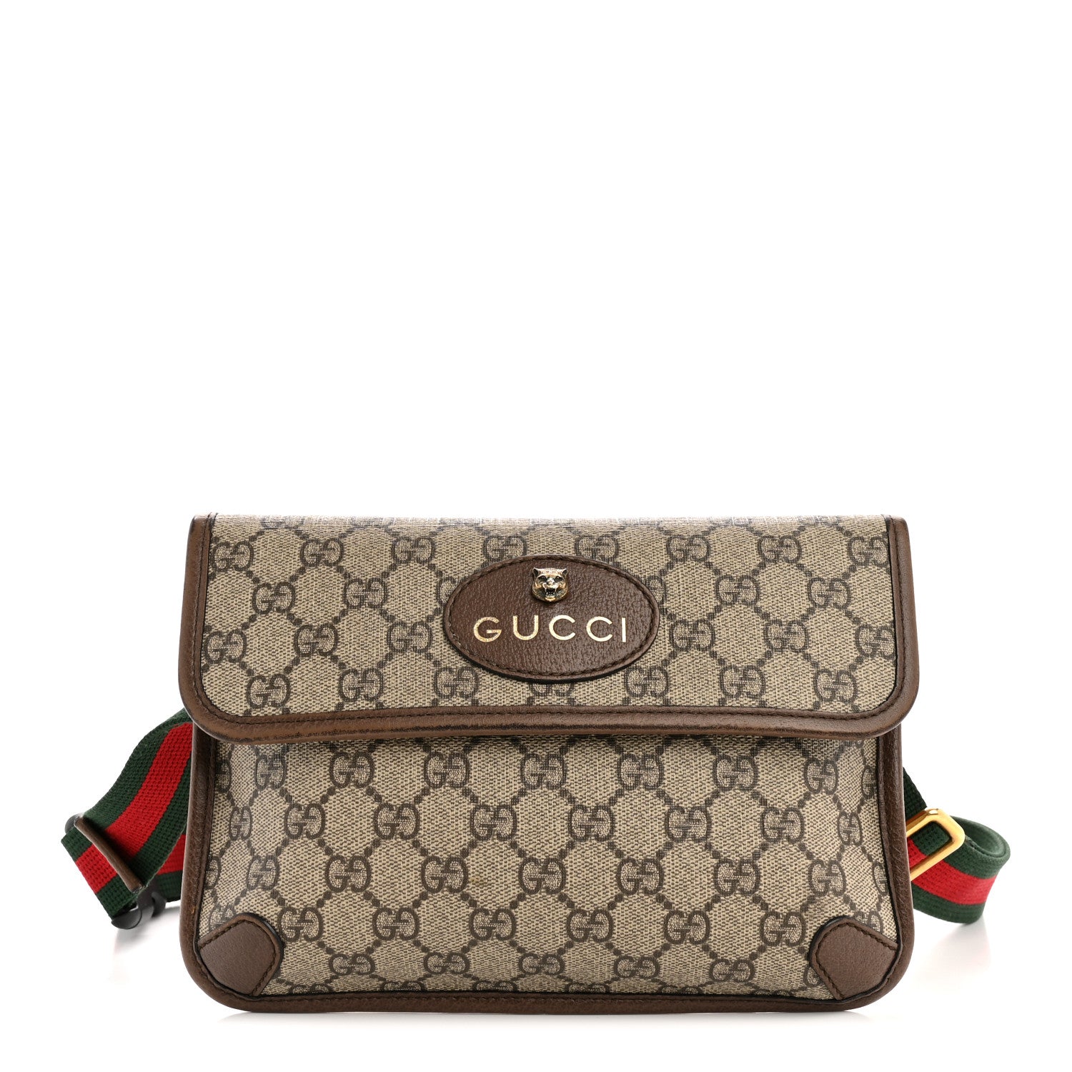 Gucci GG Supreme Monogram Neo Vintage Web Belt Bag Brown  display picture 3