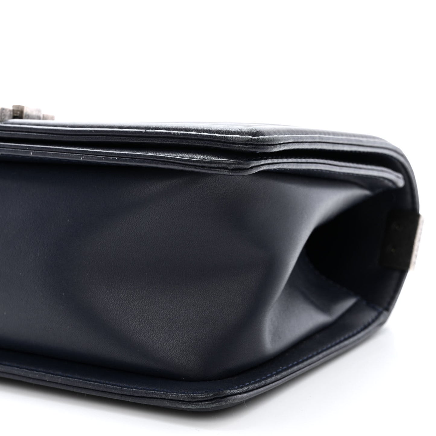 Lambskin Quilted Medium Boy Flap Navy