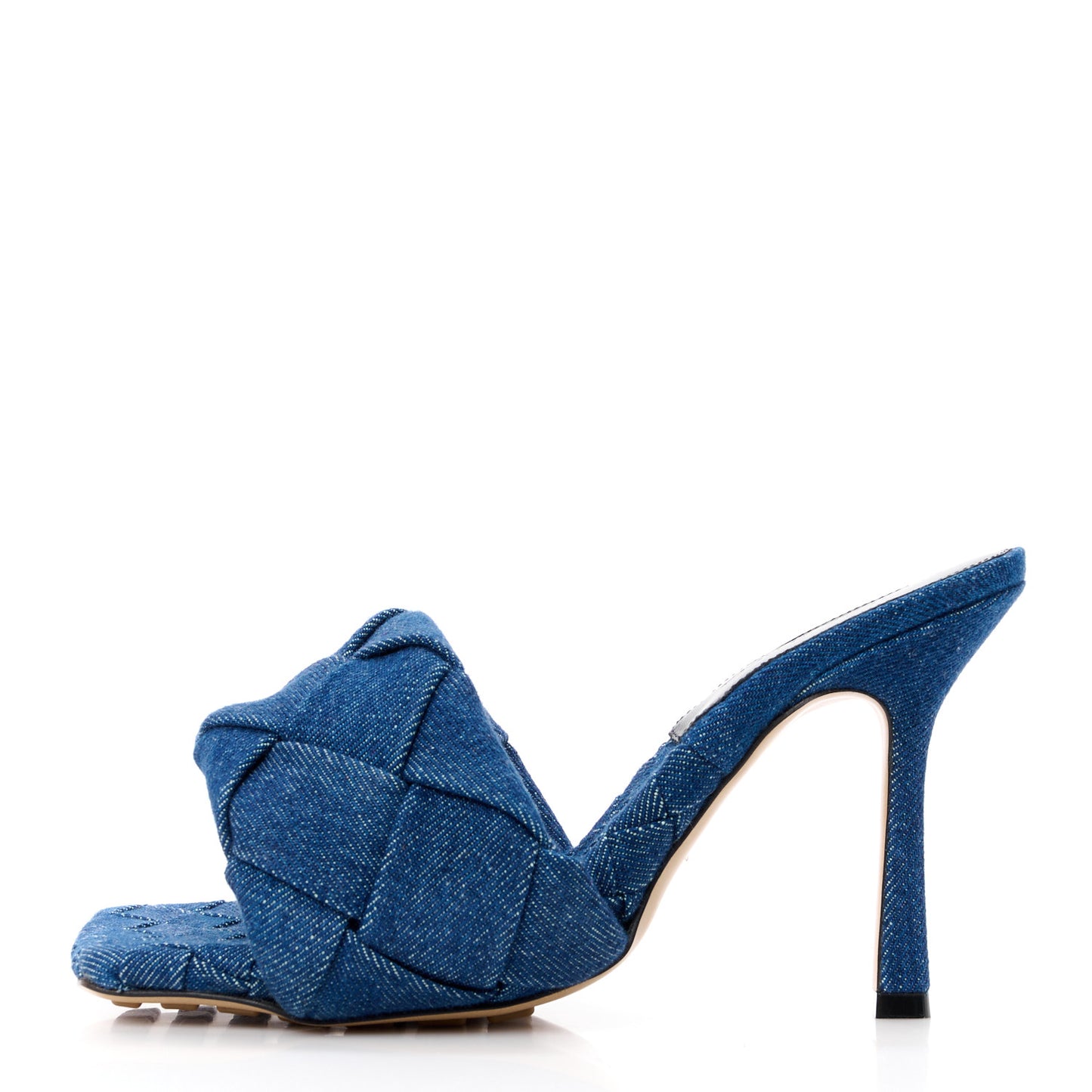 Denim Intrecciato Lido Mule 90 Sandals 37 Indigo