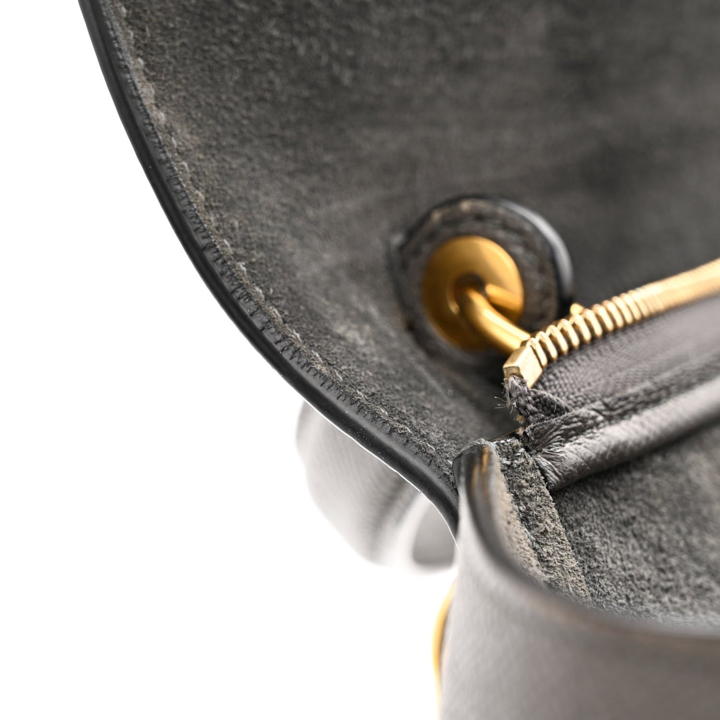 Grained Calfskin Nano Belt Bag Grey