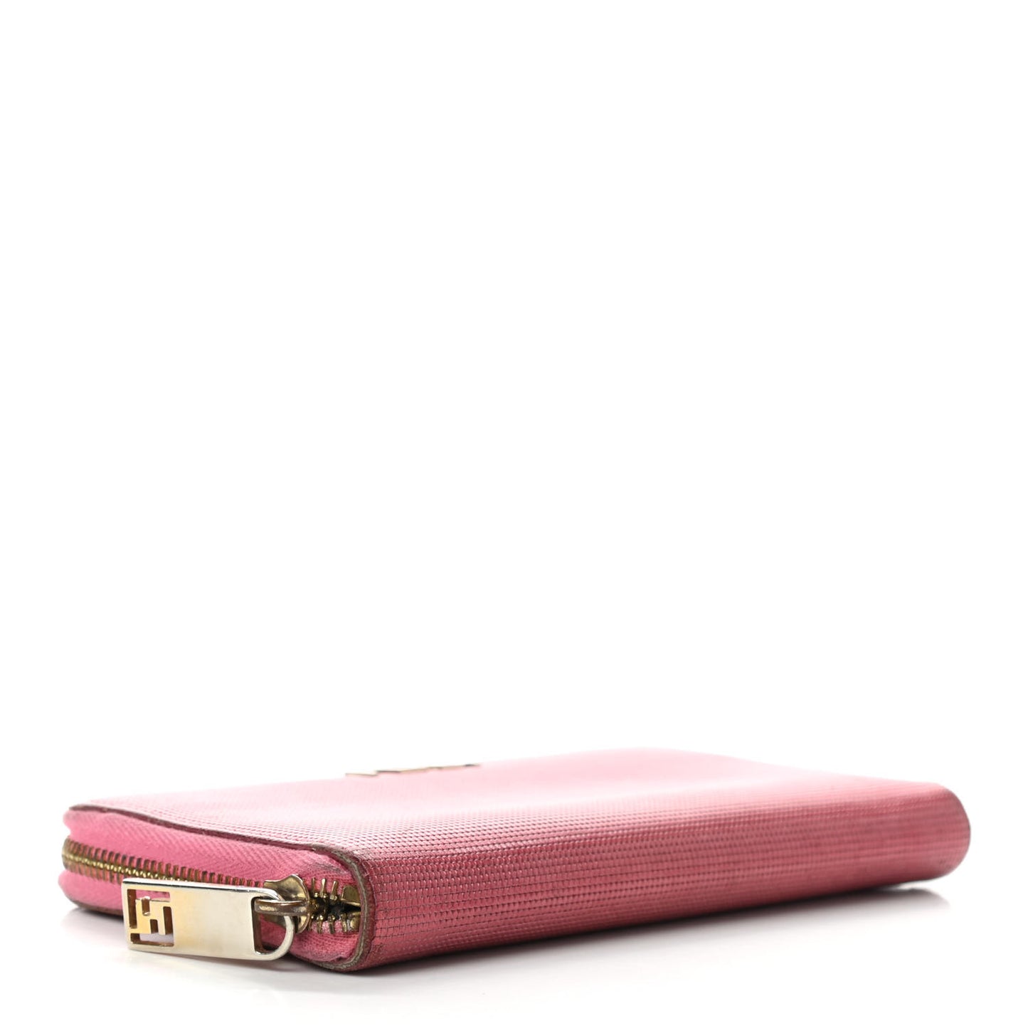 Vitello Birkin Logo Zip Around Wallet Rosa