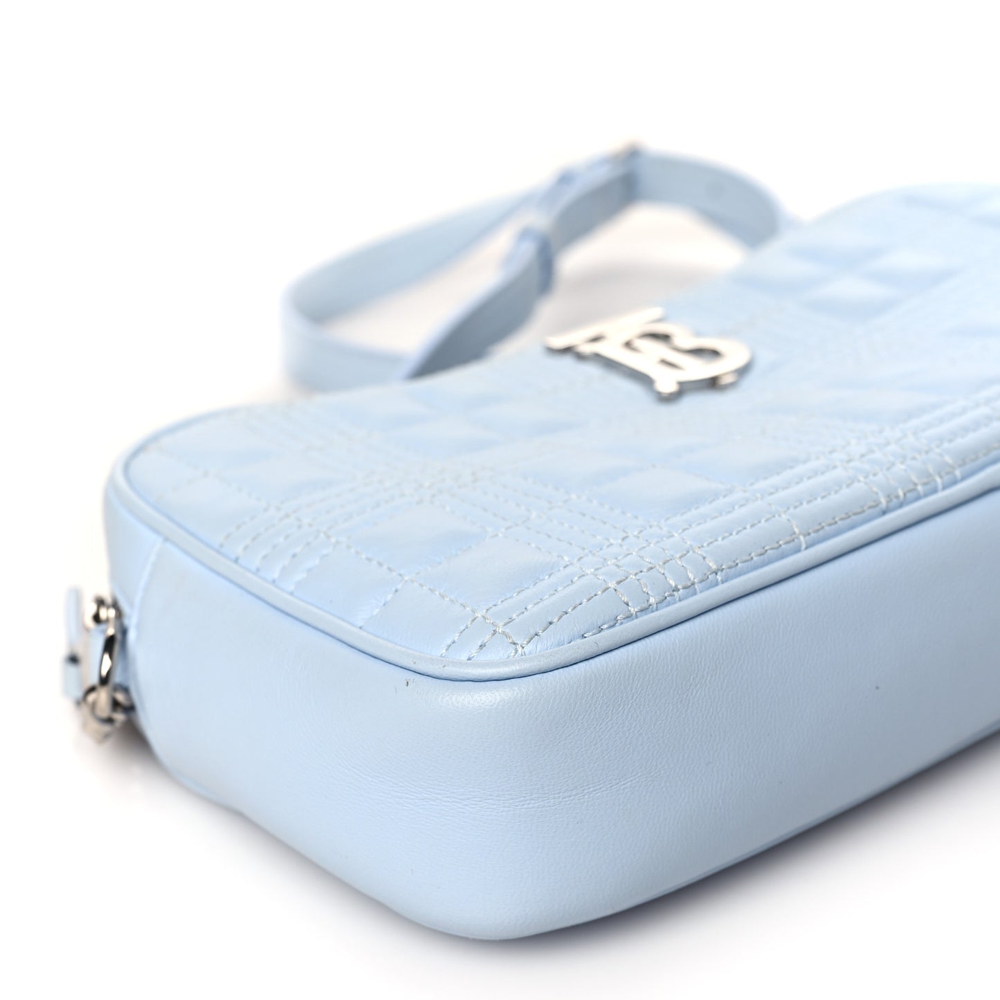 Lambskin Quilted Mini Lola Camera Bag Pale Blue