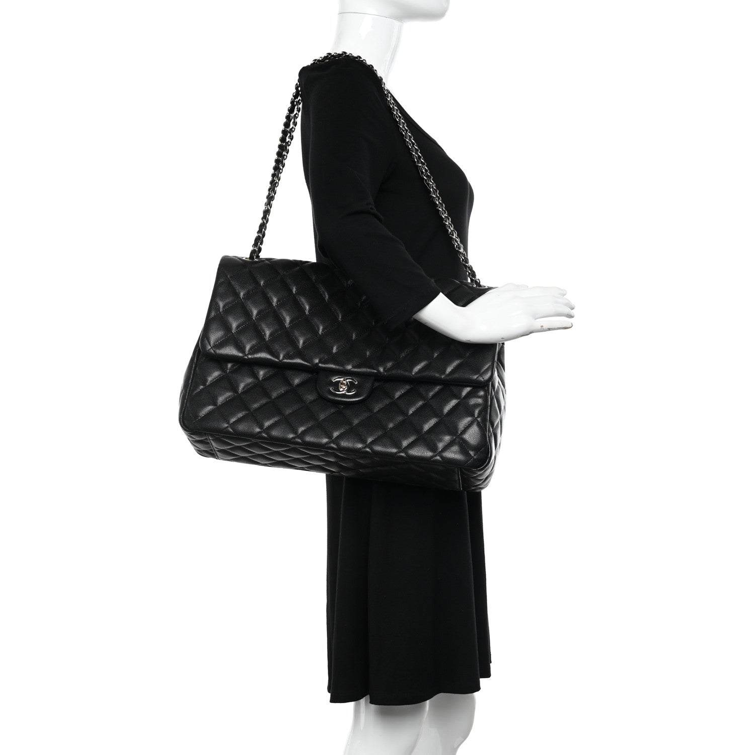 Chanel Caviar Quilted XXL Travel Flap Bag Black 2 of 11