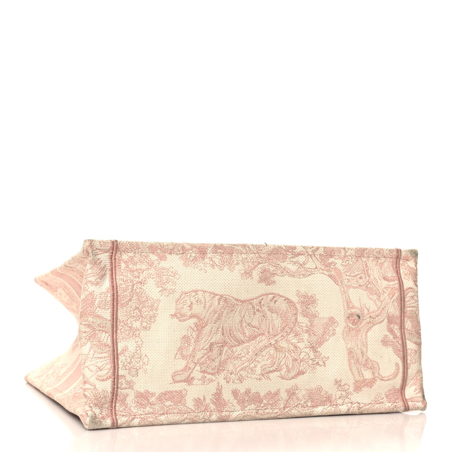 Canvas Embroidered Medium Dioriviera Toile De Jouy Book Tote Rose