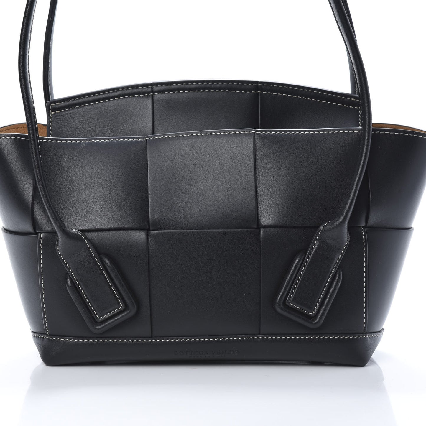 French Calfskin Maxi Intrecciato Small Arco Black