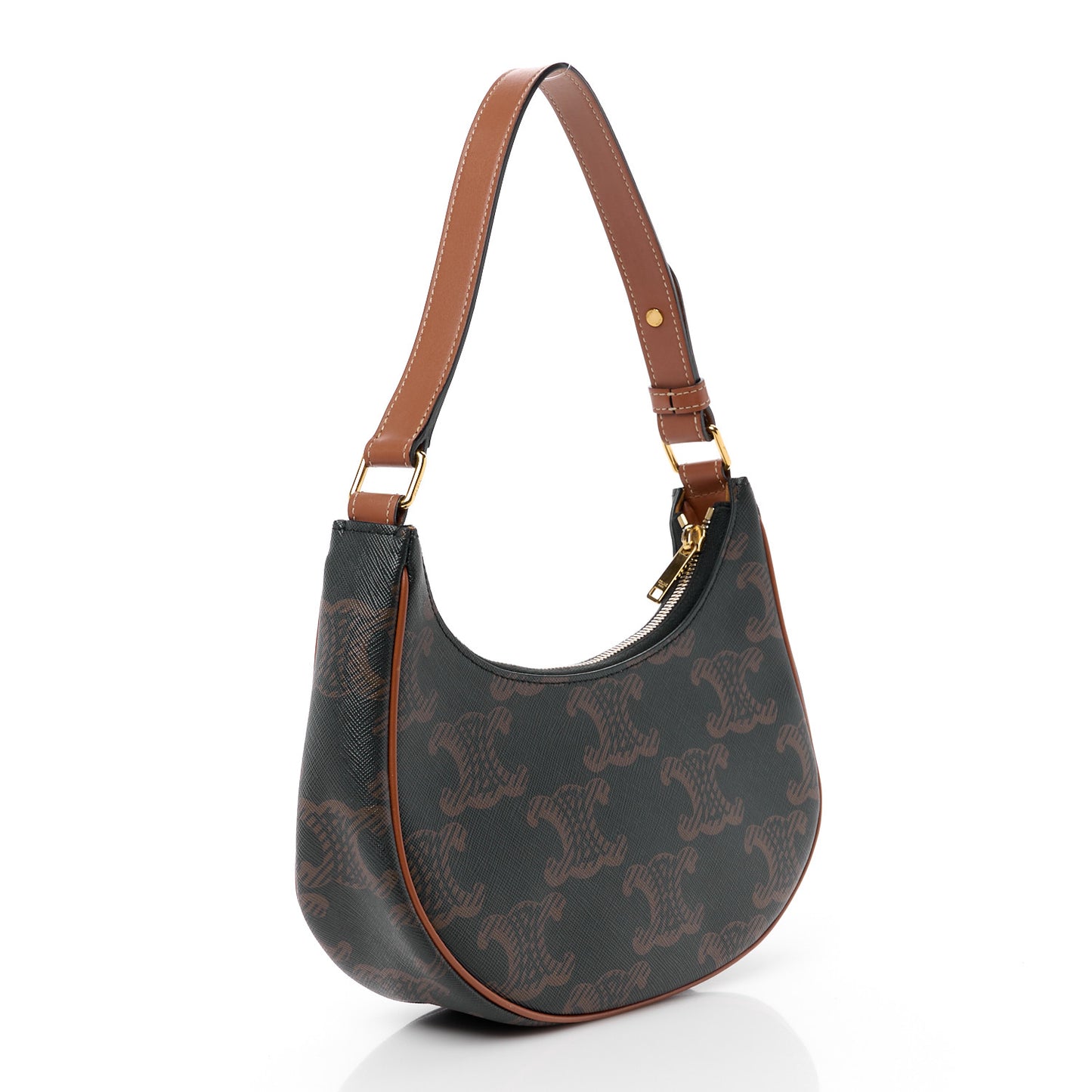 Triomphe Canvas XL Calfskin Ava Triomphe Shoulder Bag Tan