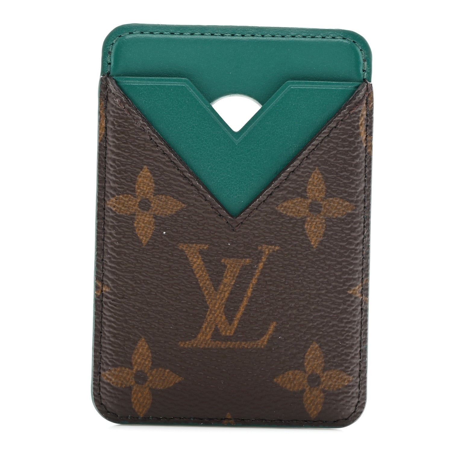 LOUIS VUITTON カード・ホルダー モノグラム/グリーン　値下 Louis Vuitton Monogram Macassar Magnetic Card Holder Borneo Green