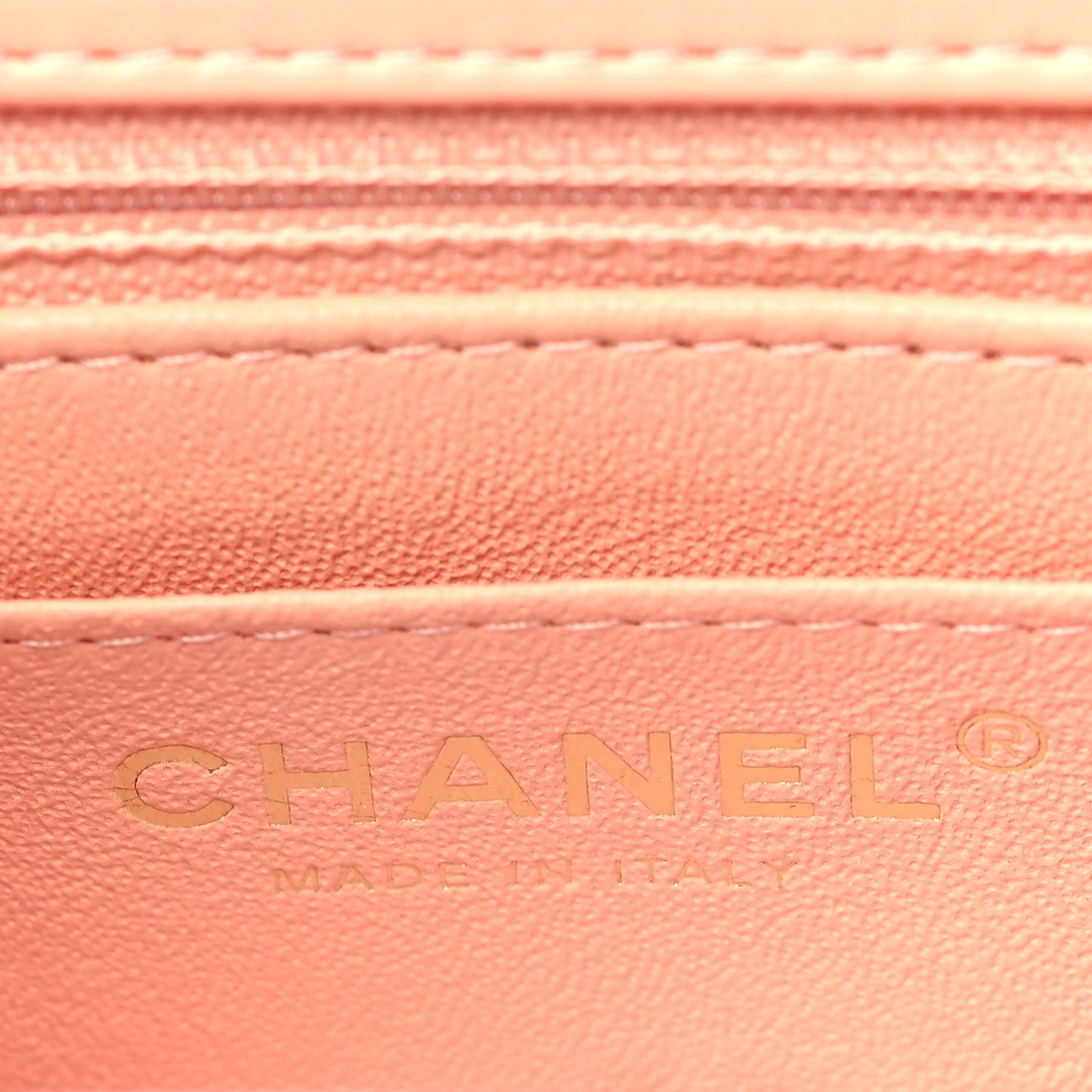 Lambskin Quilted Mini Square Flap Light Pink