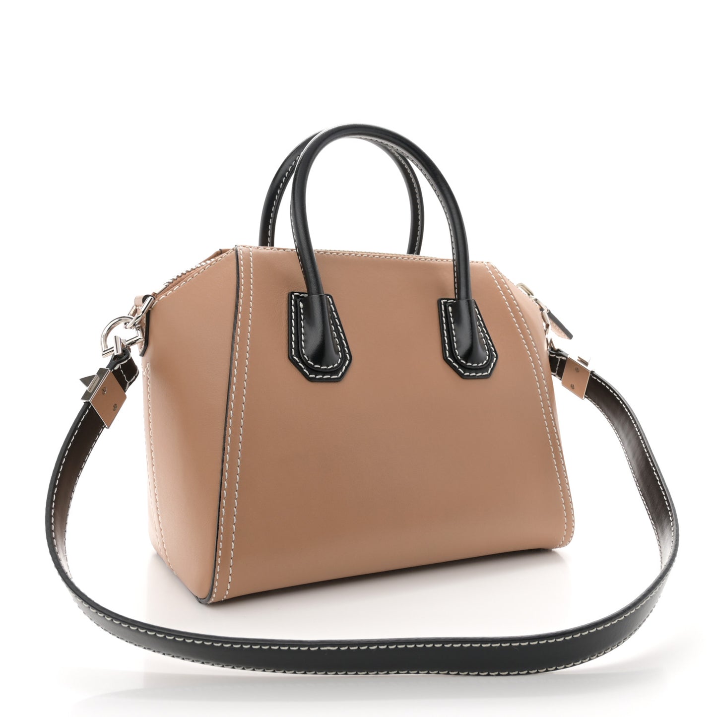 Calfskin Small Topstitch Bi-Color Antigona Beige Black