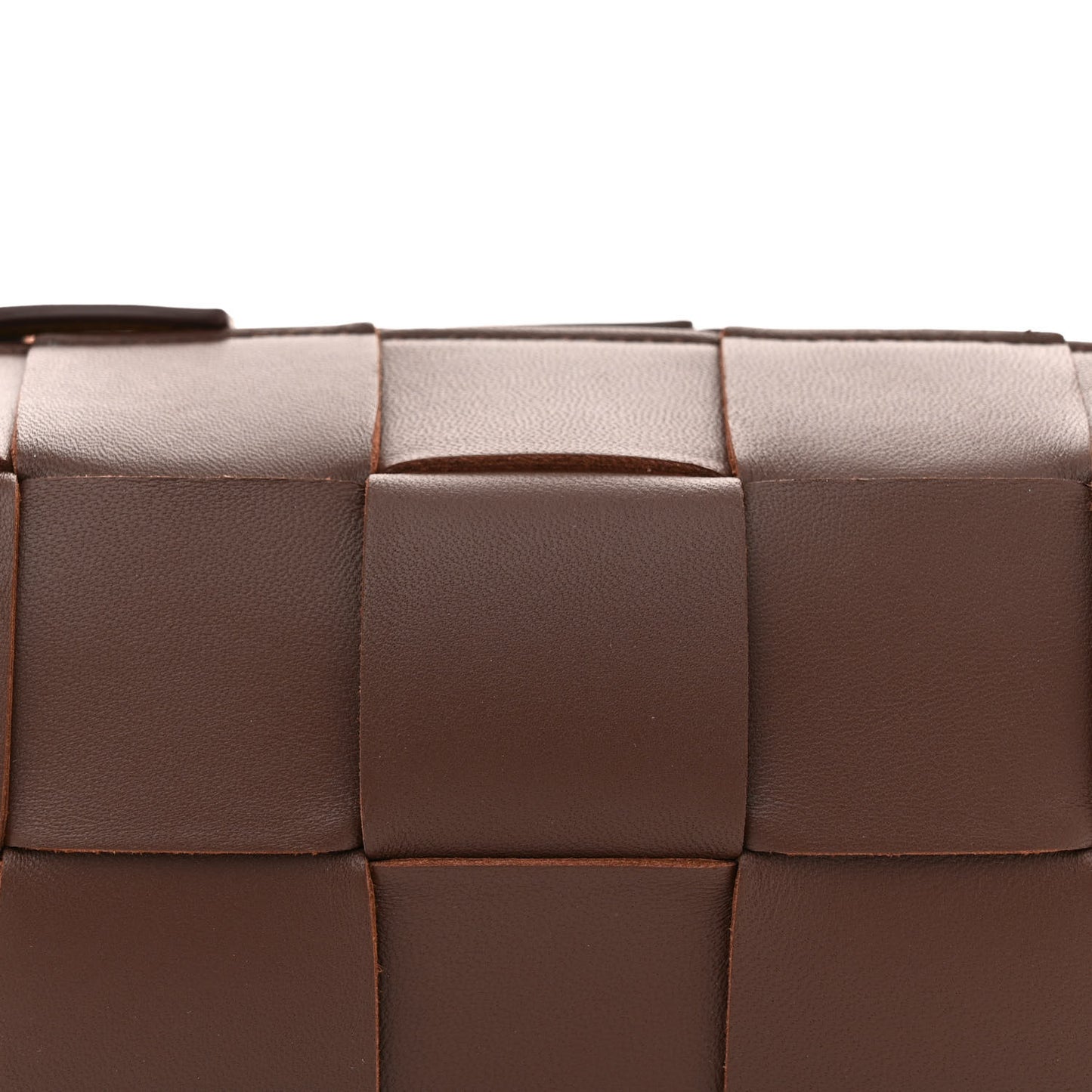 Lambskin Maxi Intrecciato Small Brick Cassette Bag Light Brown