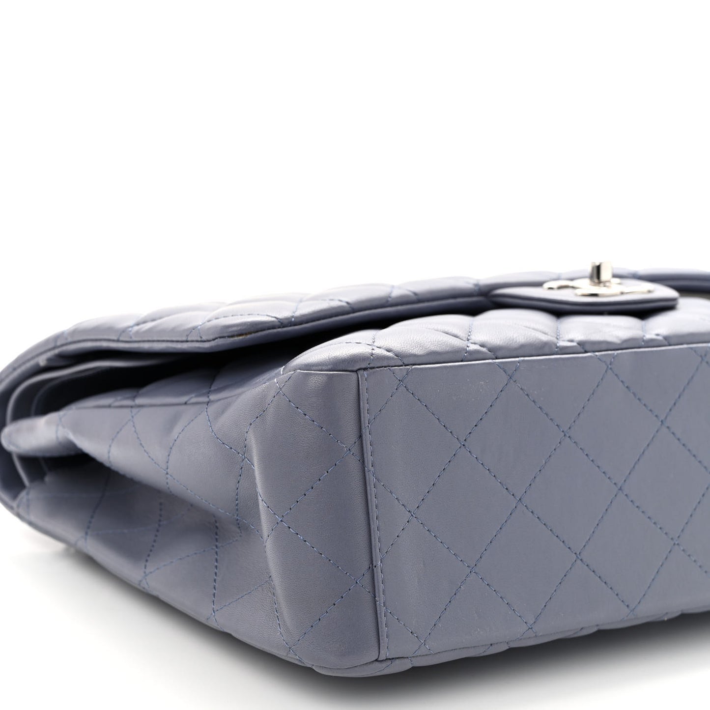 Lambskin Quilted Maxi Double Flap Light Purple