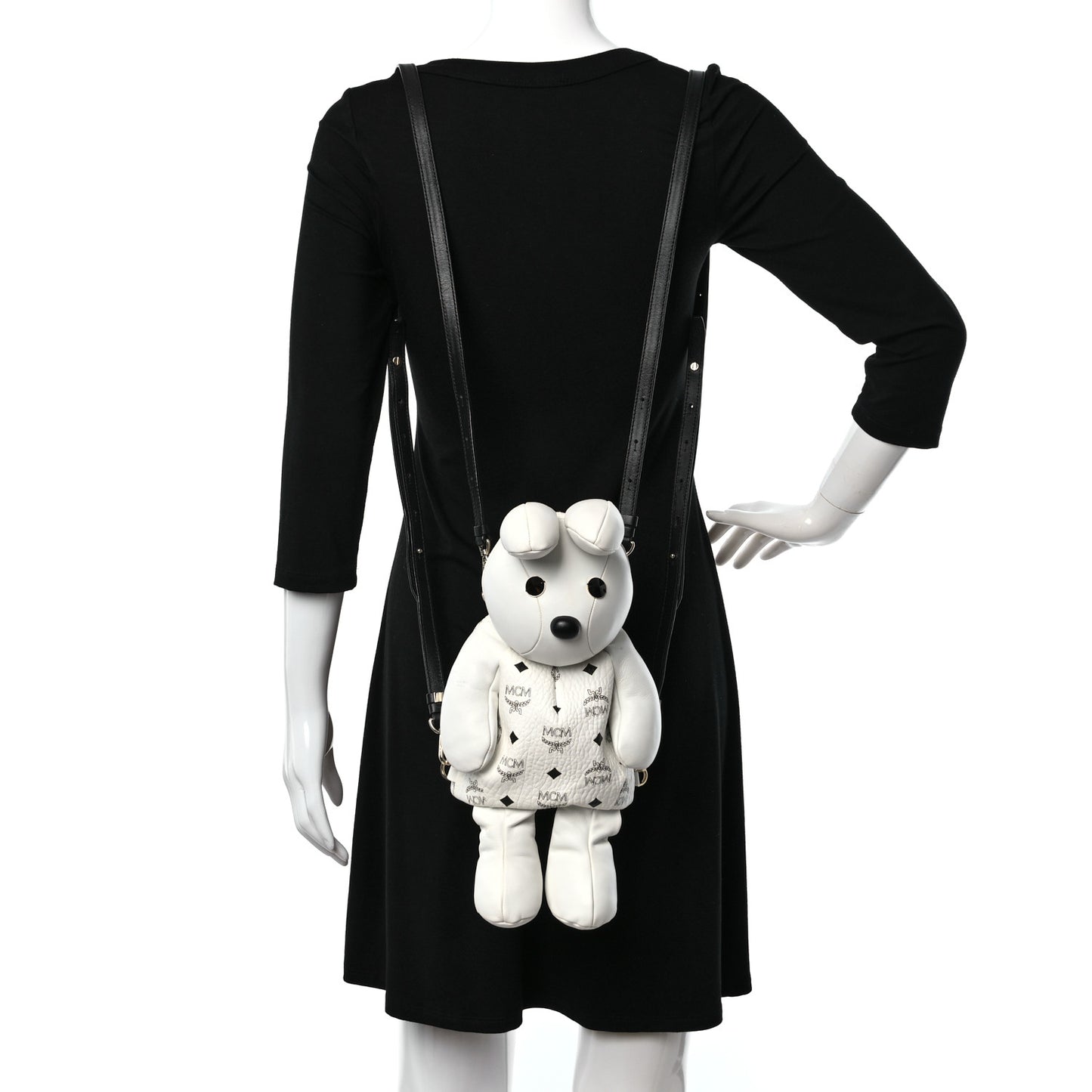 Calfskin Visetos Rabbit Zoo Doll Crossbody White