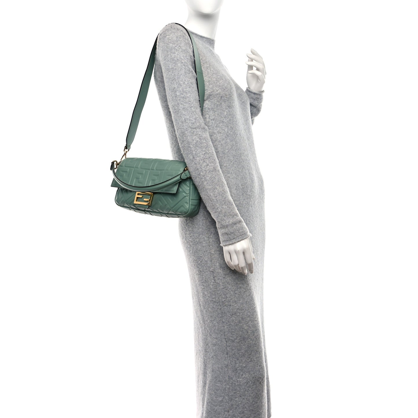 Nappa FF 1974 Embossed Baguette Menta