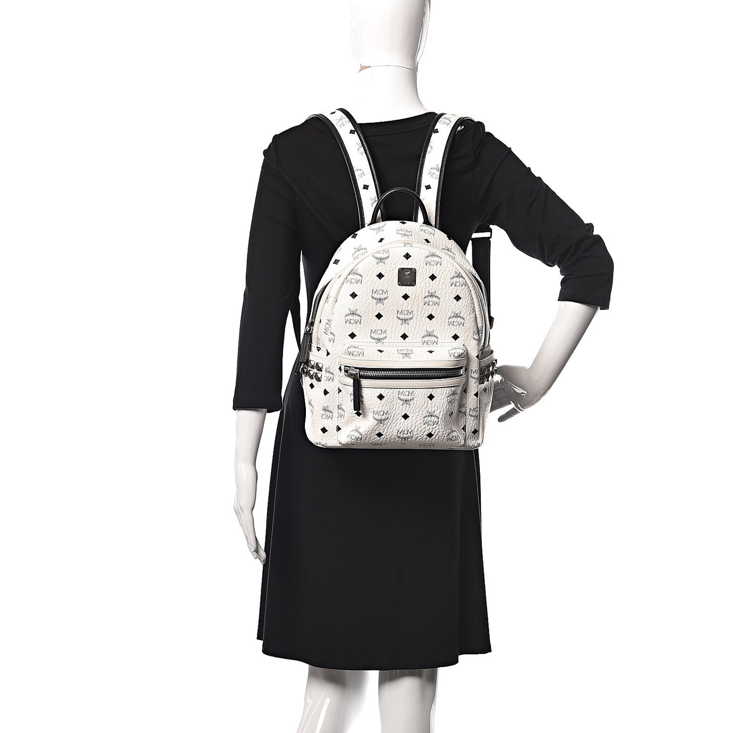 Visetos Small Side Stud Stark Backpack White