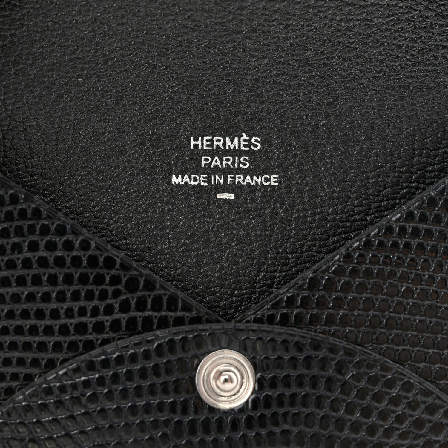 Hermes Lizard Calvi Card Case Black 6 of 7