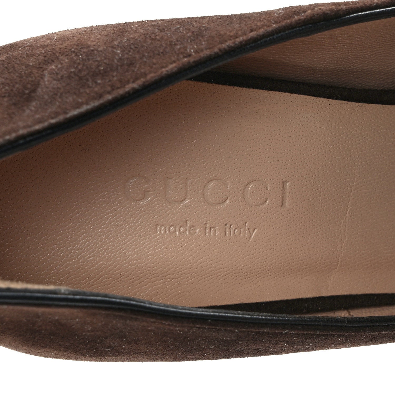 Gucci Kid Scamosciato GG Marmont Fringe 105mm Loafer Pumps 34 Cocoa 7 of 8