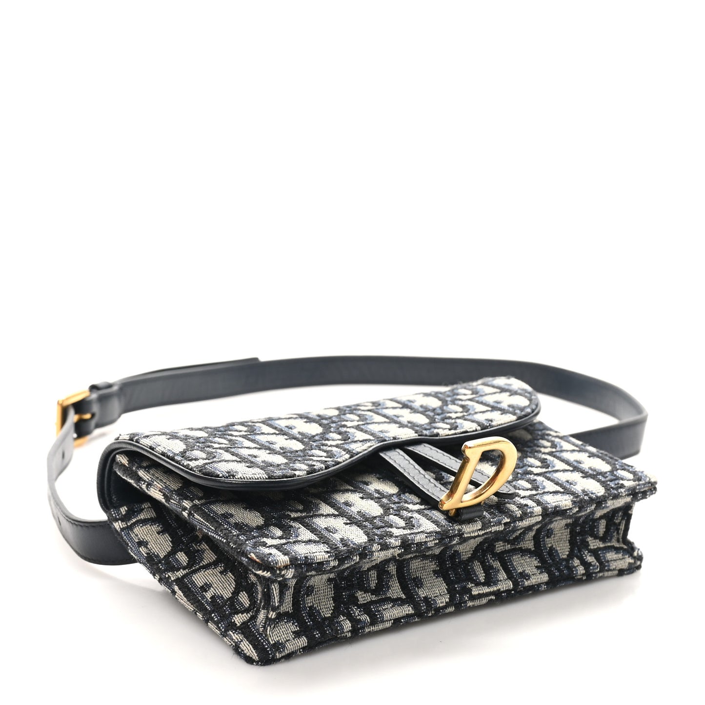 Oblique Saddle Belt Bag Blue
