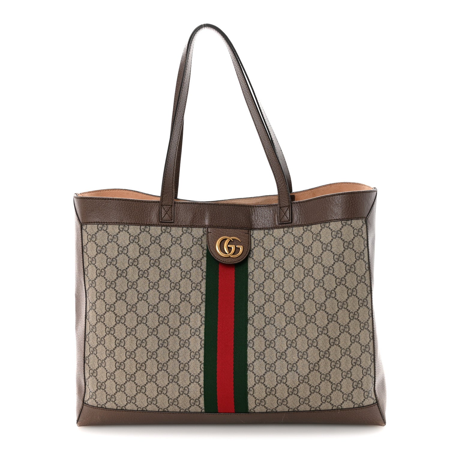 Gucci GG Supreme Monogram Web Ophidia Tote Brown 1857353