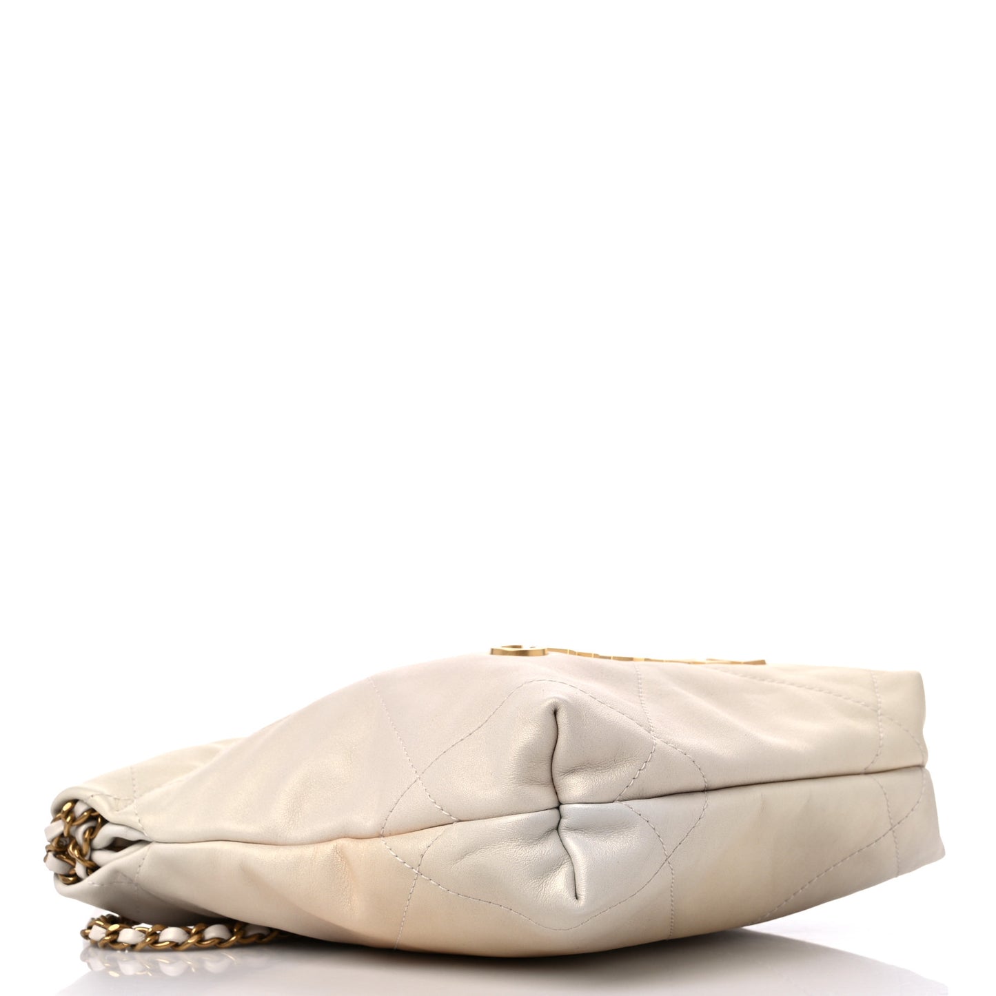 Pearly Shaded Calfskin Quilted Mini Chanel 22 Ecru Golden