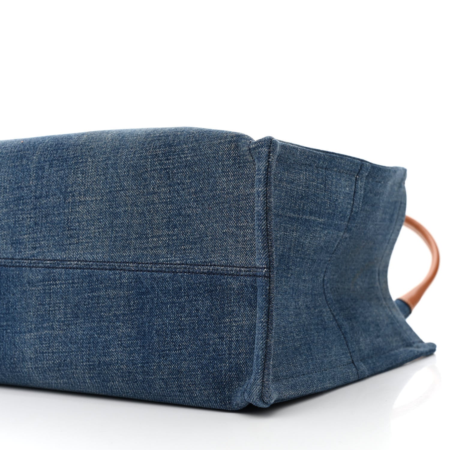 Celine Denim Large Thais Cabas Navy Tan 10 of 12