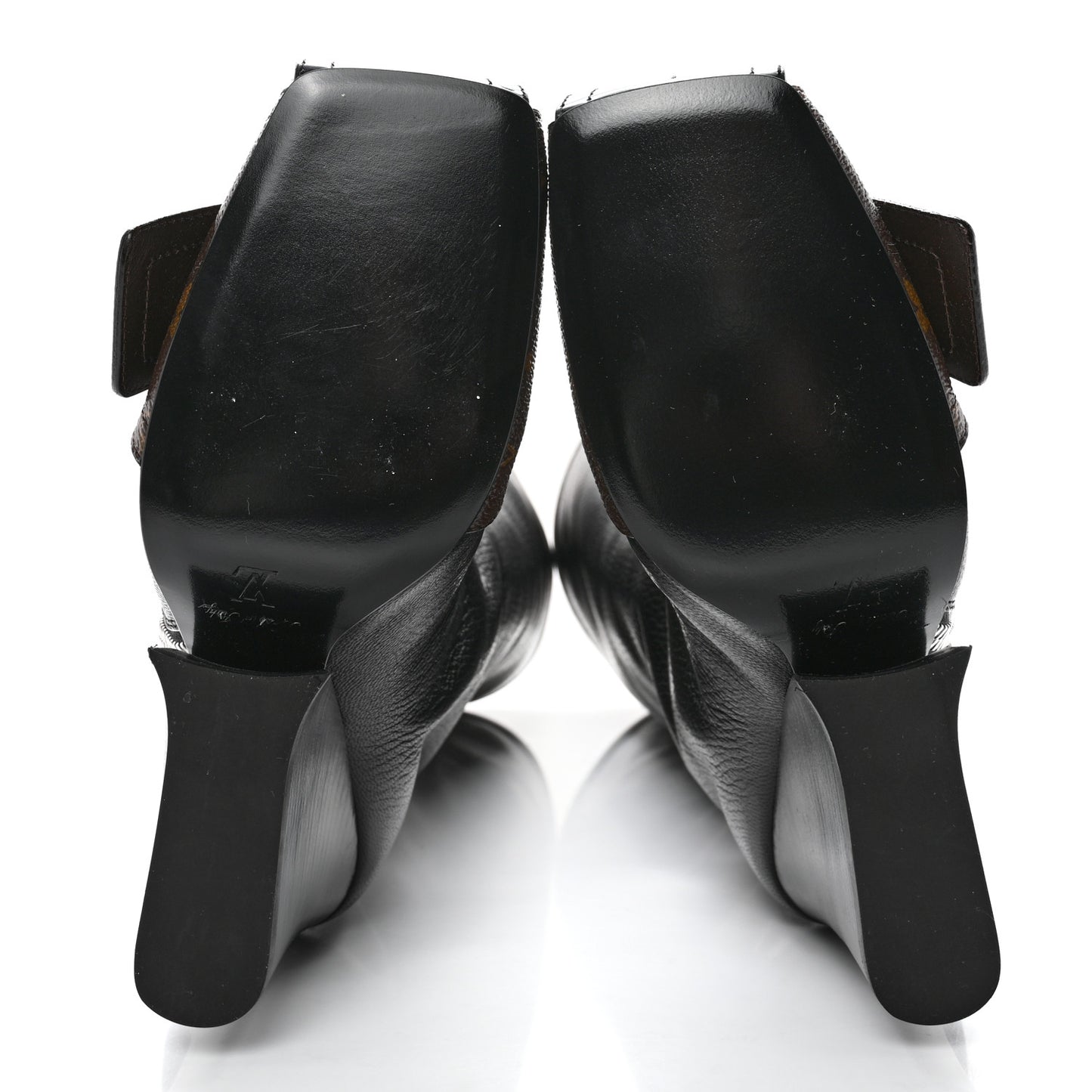 Calfskin Monogram Patti Wedge Tall Boots 36 Black