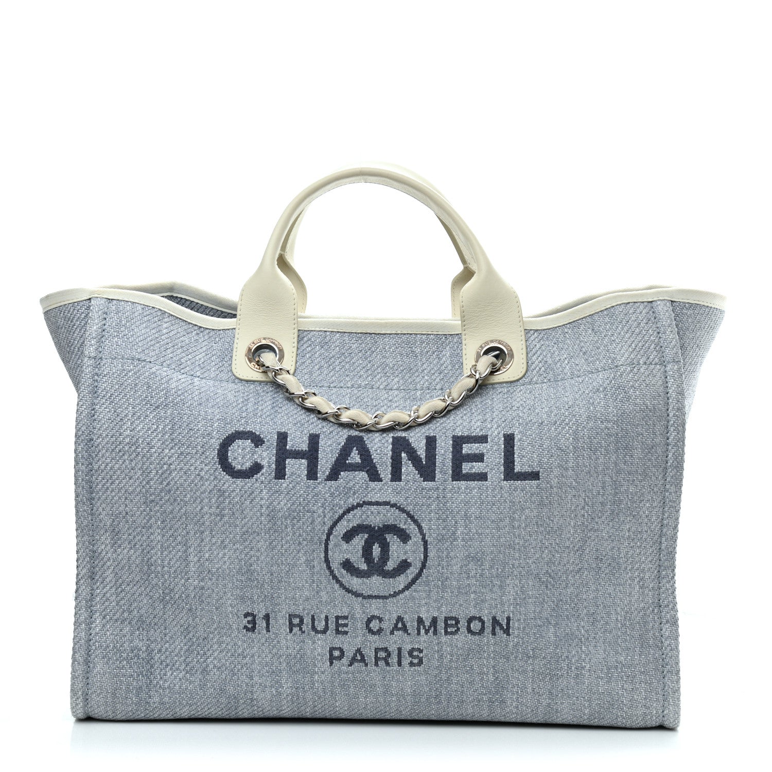 Chanel Canvas Medium Deauville Tote Denim Blue 1 of 10