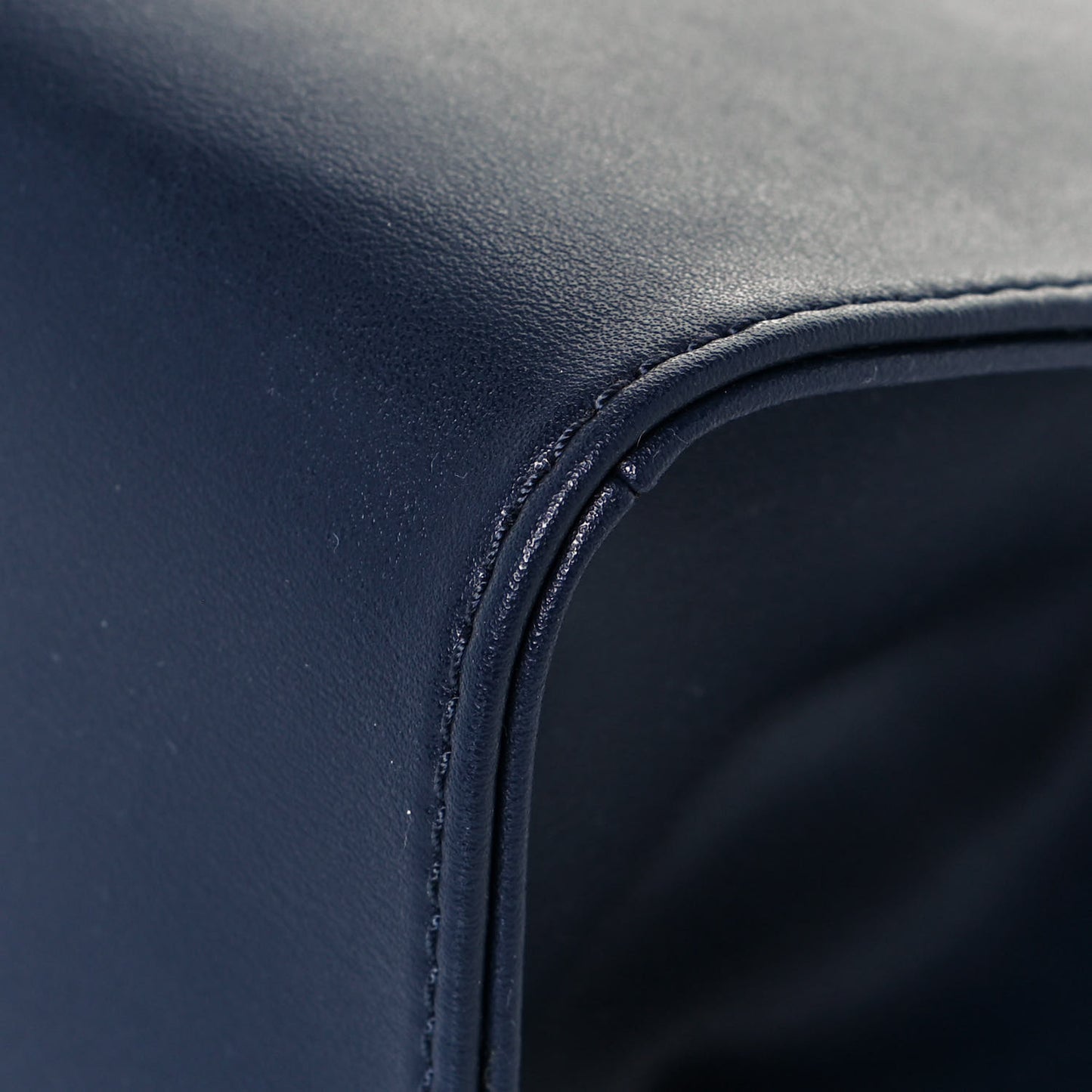 Vegan Leather Small Shopping Bag Navy