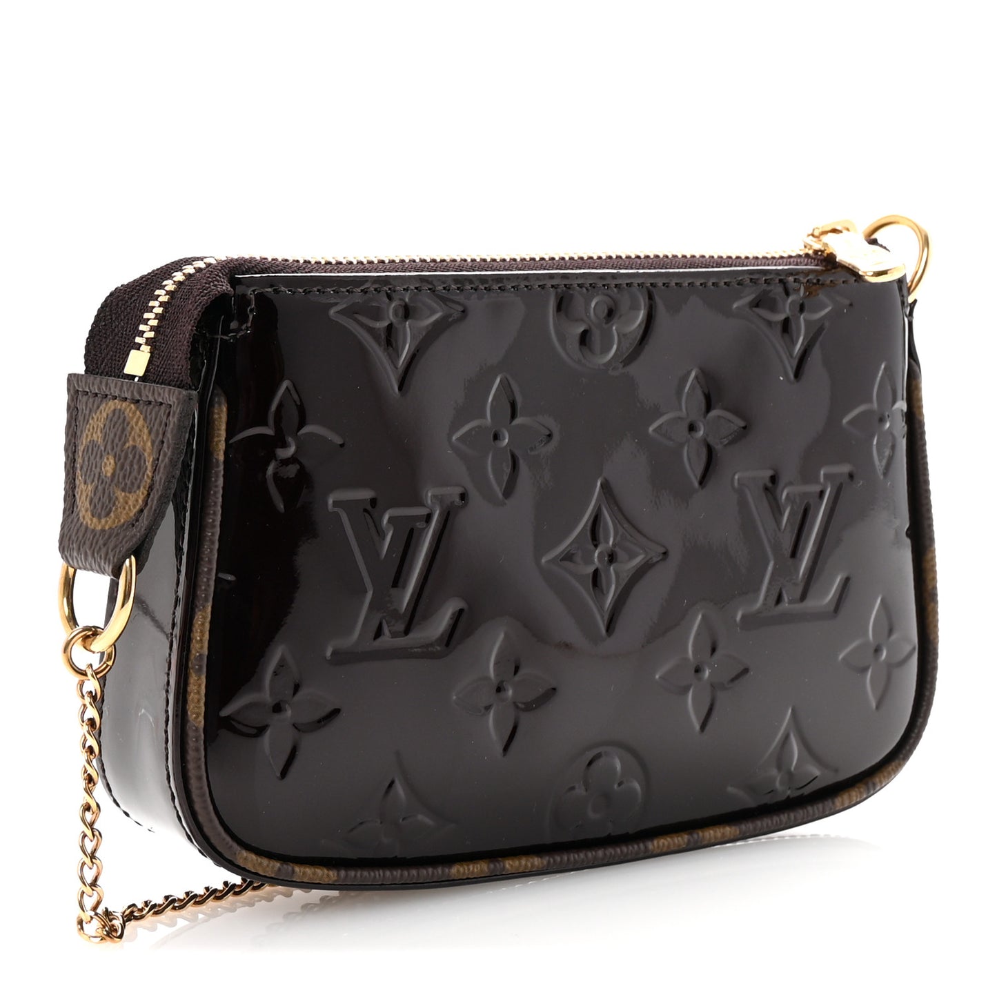 Vernis Monogram Mini Pochette Accessories Amarante