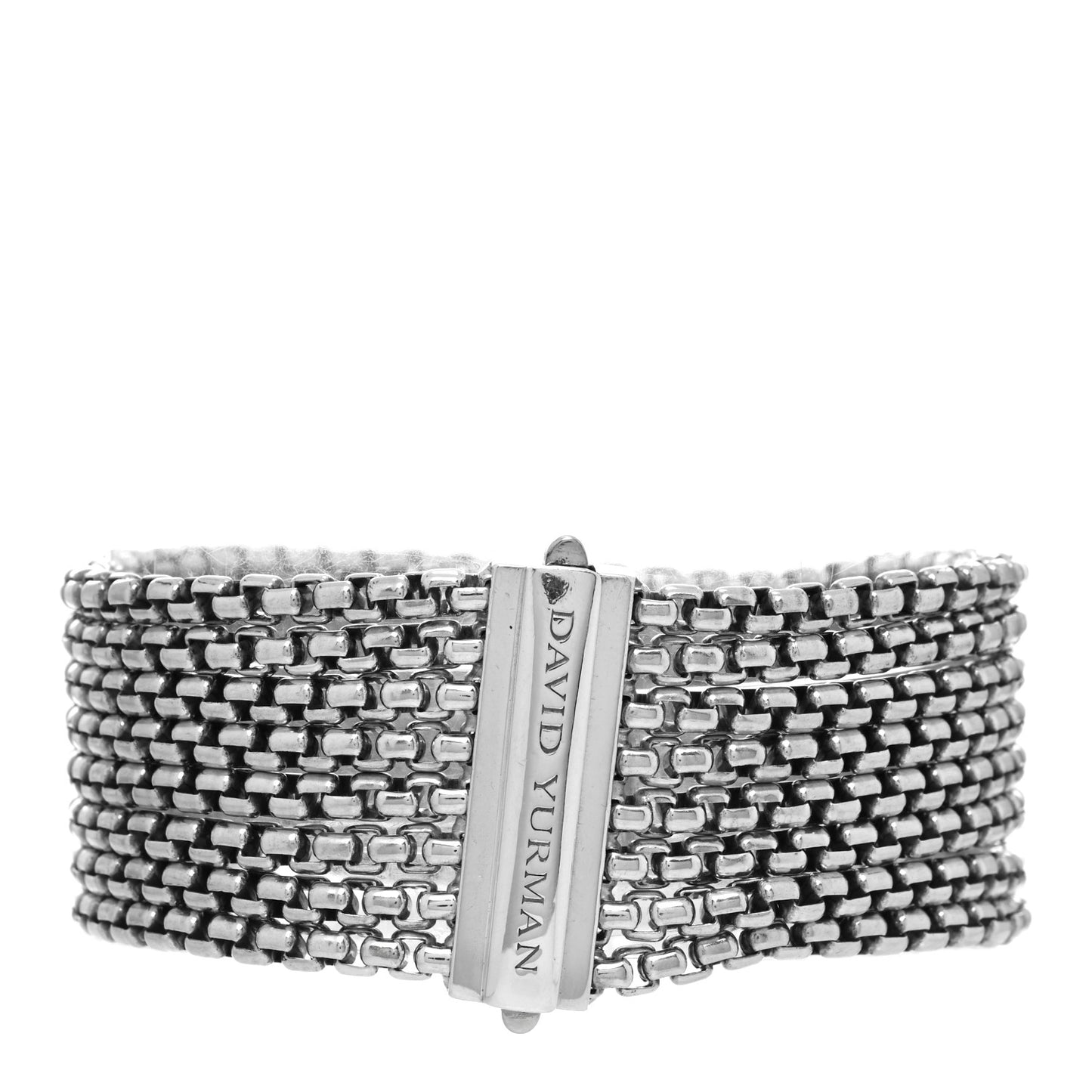 Sterling Silver Eight-Row Box Chain Bracelet