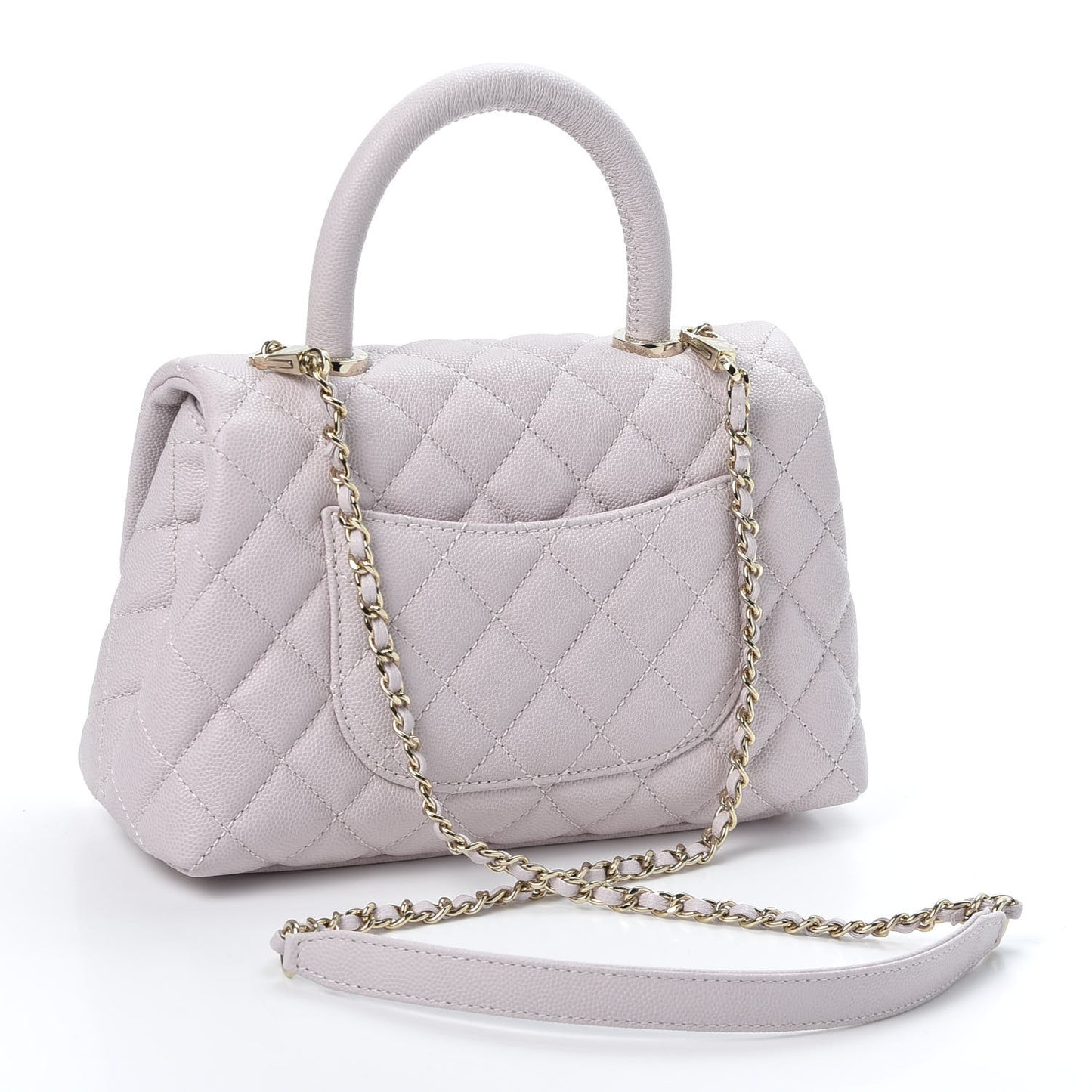 Caviar Quilted Mini Coco Handle Flap Lilas Lilac