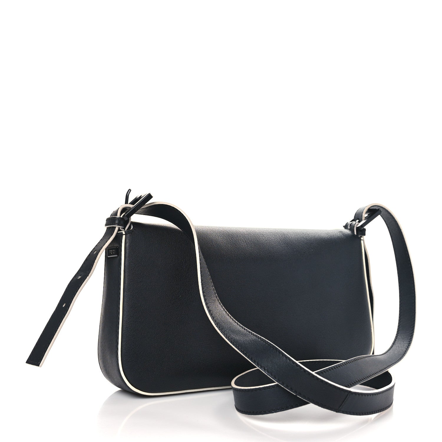 Fendi Vitello Dolce Elite Monster Eyes Bi-Color Baguette Black Yellow 4 of 12