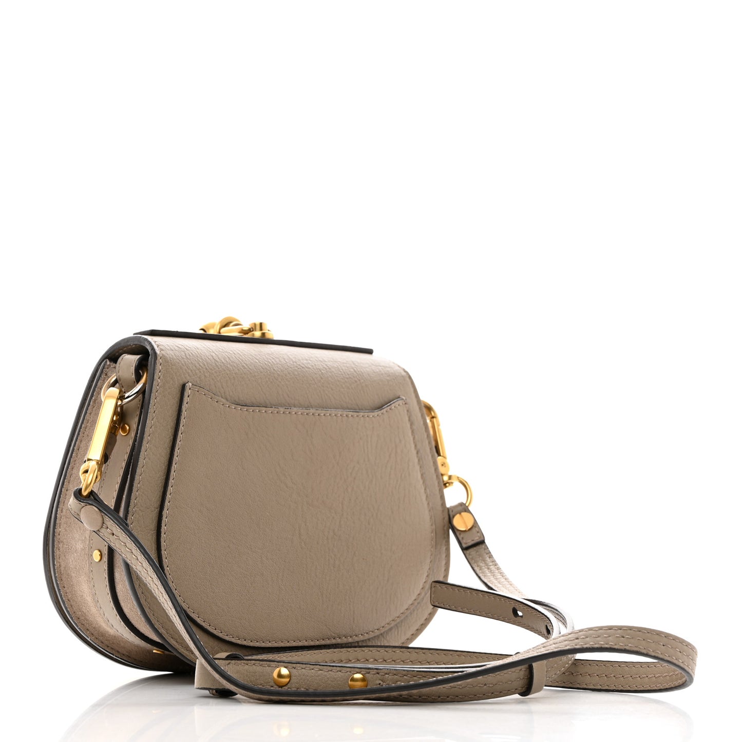 Calfskin Suede Small Nile Bracelet Bag Motty Grey