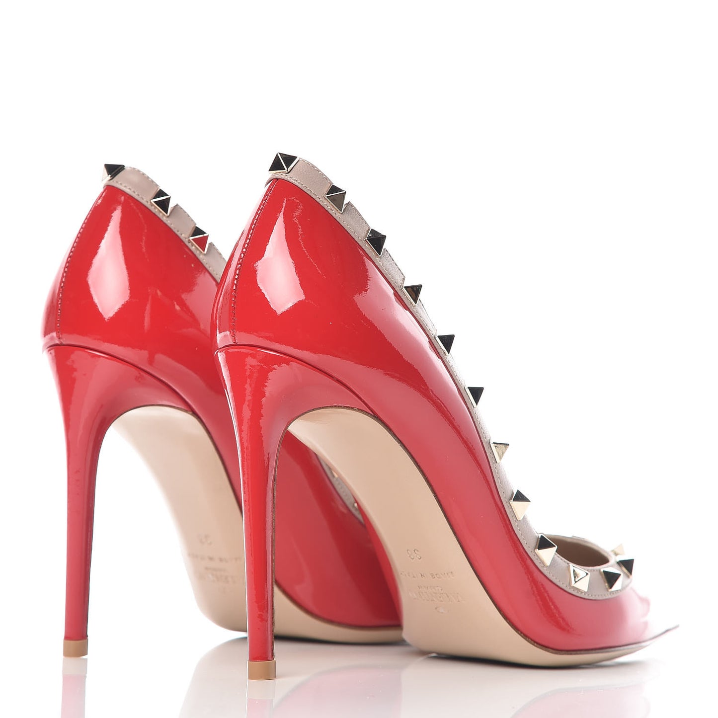 Patent Rockstud 100mm Pumps 38 Rosso Valentino Poudre