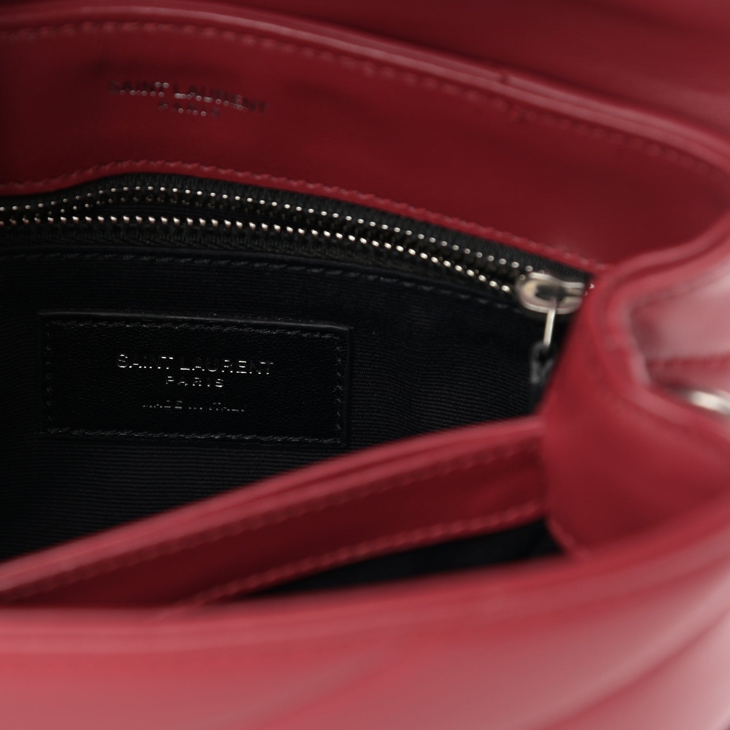 Saint Laurent Calfskin Y Quilted Monogram Toy Loulou Crossbody Bag New Lipstick 6 of 14