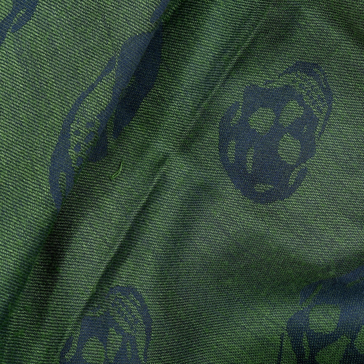 Cotton Viscose Skull Shawl Blue Green