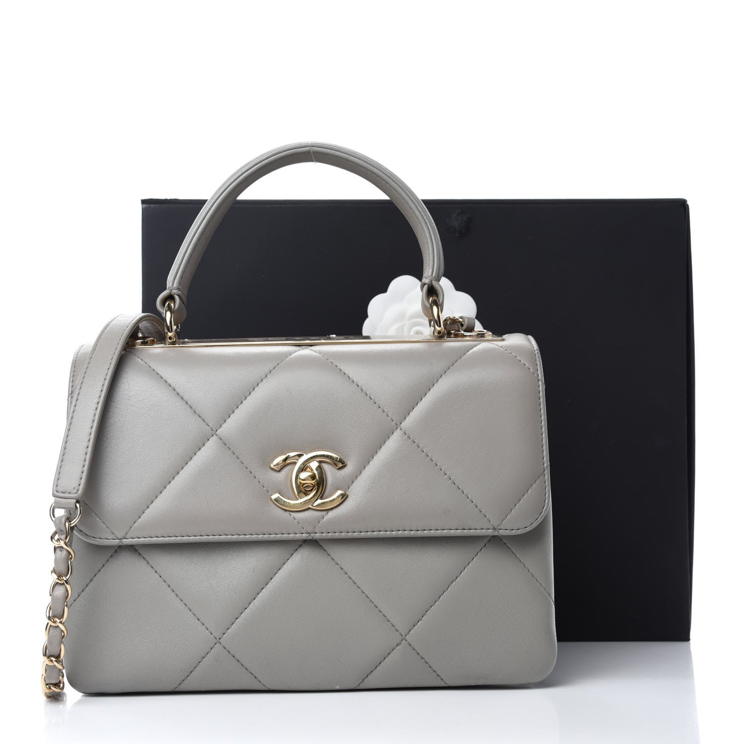 Chanel Lambskin Quilted Small Trendy CC Flap Dual Handle Bag Grey 12 of 12