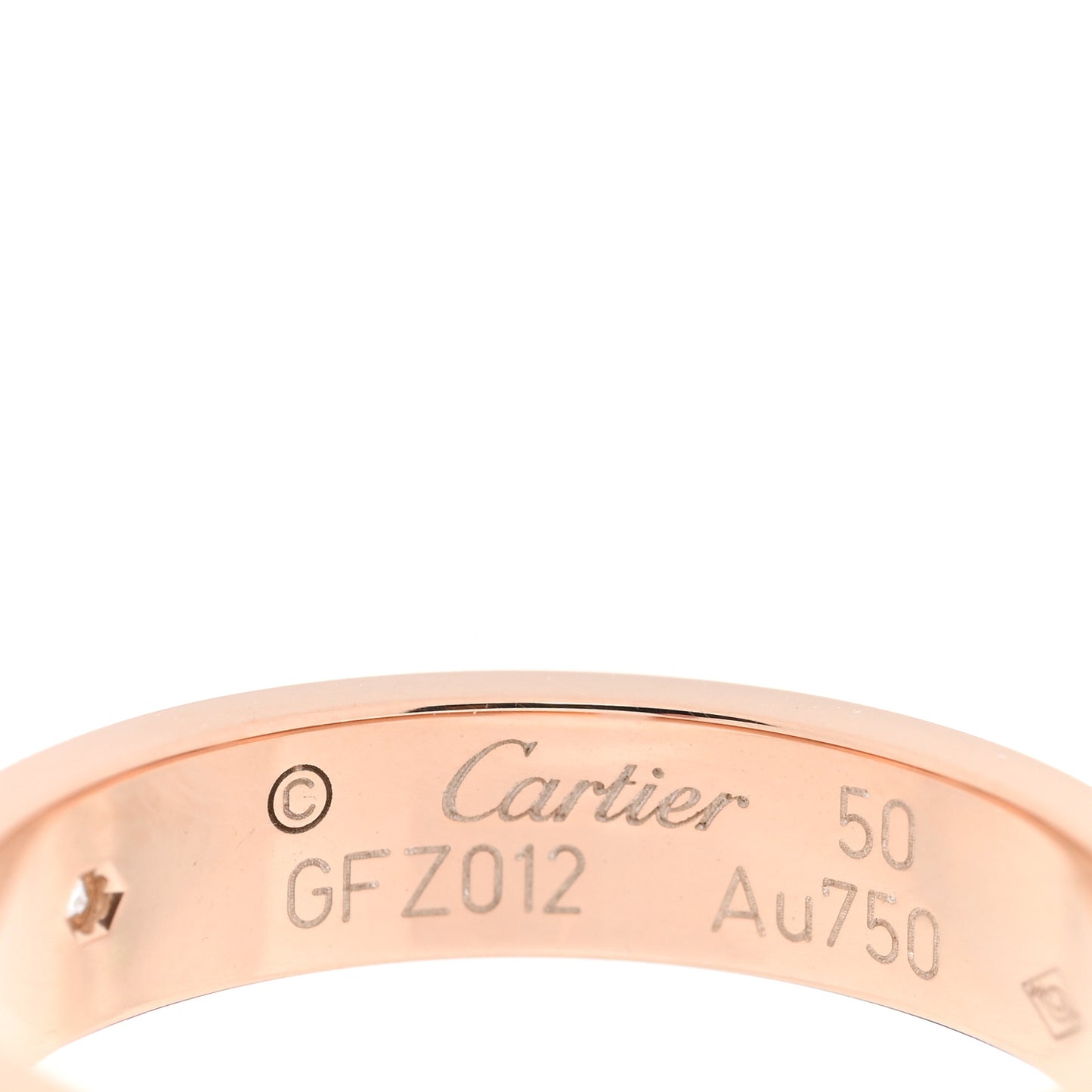 18K Pink Gold Diamond 4mm LOVE Ring 50 5.25