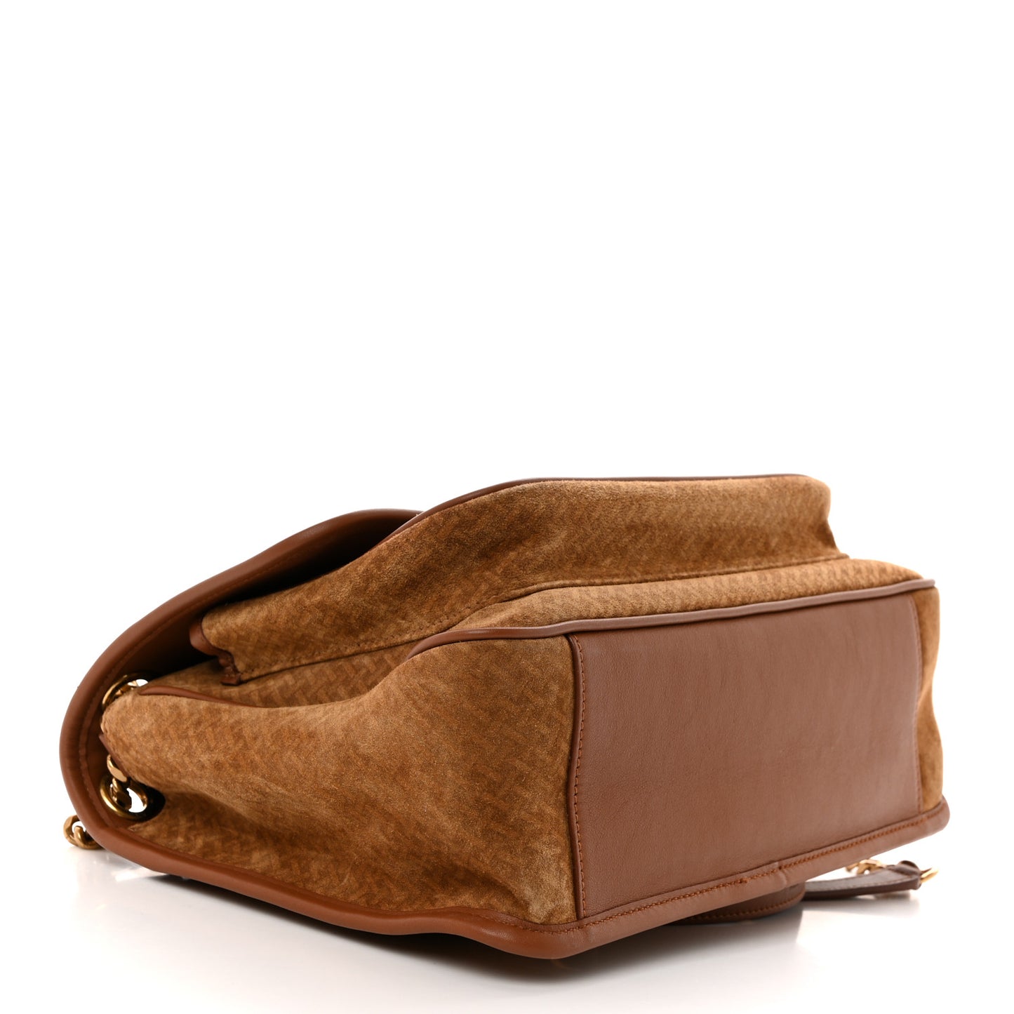 Suede Monogram Medium Niki Chain Satchel Brun Clair Brun Fonce