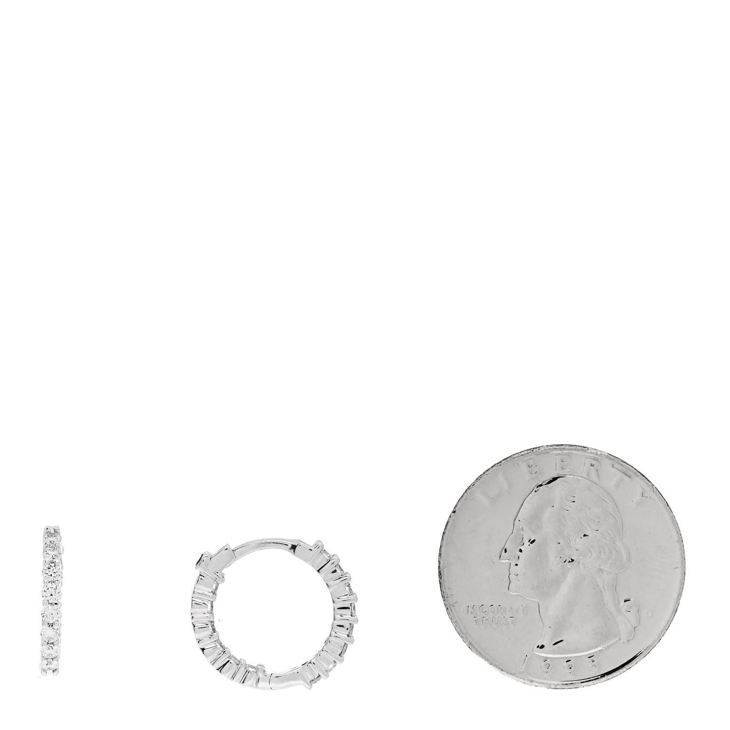 18K White Gold Diamond .76ctw Inside Out Hoop Earrings