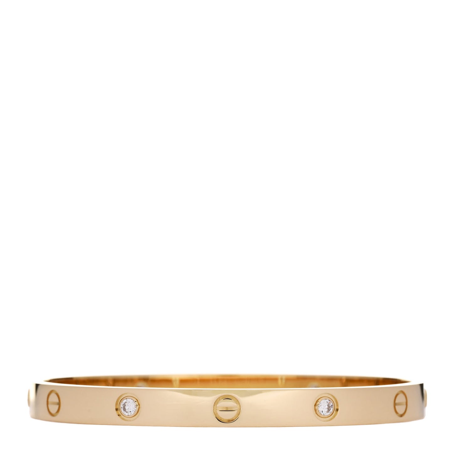 18K Yellow Gold 4 Diamond LOVE Bracelet 19