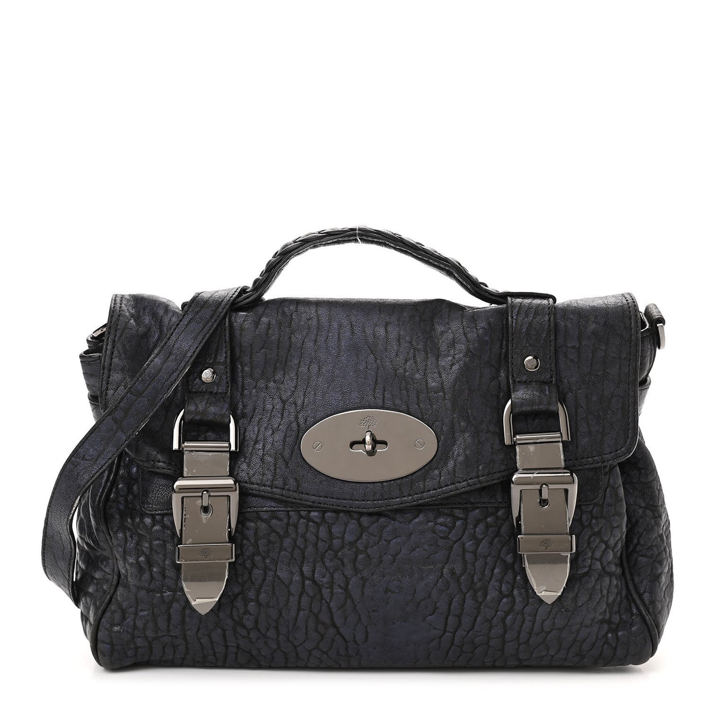 Metallic Shrunken Calfskin Alexa Midnight Blue